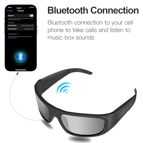 OhO Smart Glasses,Polarized Sunglasses with Bluetooth Speaker,Athletic/Outdoor UV Protection and Voice Control,Unisex(Grey Lens)