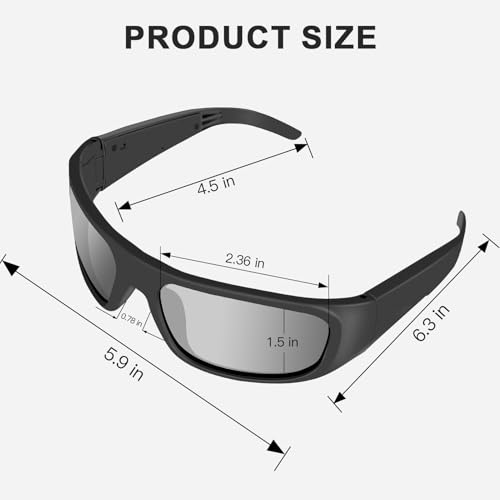 OhO Smart Glasses,Polarized Sunglasses with Bluetooth Speaker,Athletic/Outdoor UV Protection and Voice Control,Unisex(Grey Lens)