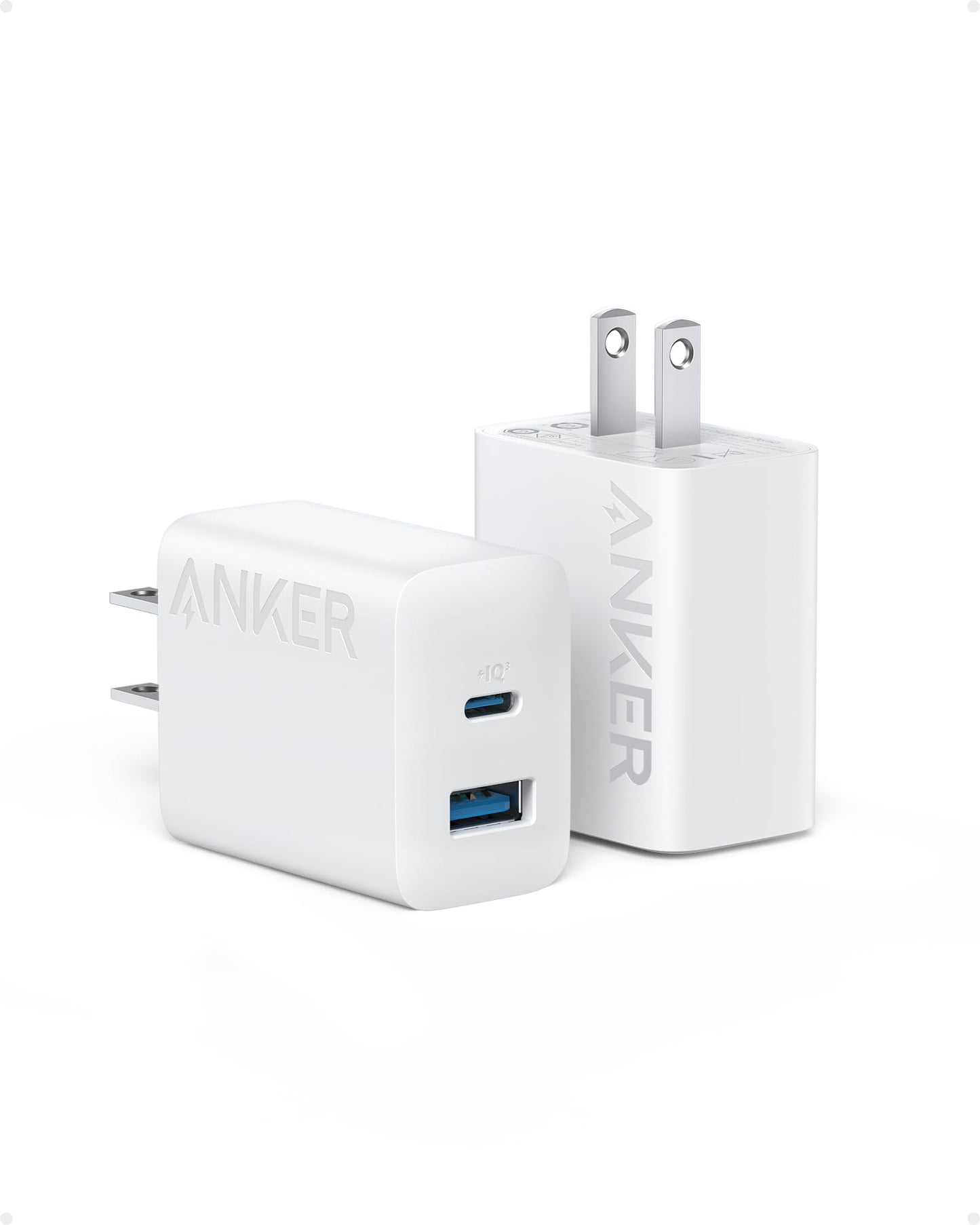 Anker iPhone 16 Charger, USB C Charger Block, 2-Pack 20W Fast Wall Charger for 16/16 Pro/Pro Max / 15 Series / iPad Pro and More, with 2 Pack 5 ft USB-C Cable