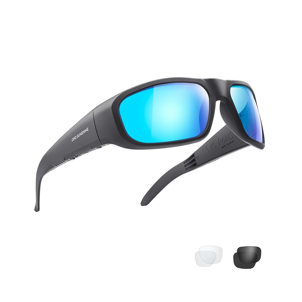 OhO Smart Glasses,Polarized Sunglasses with Bluetooth Speaker,Athletic/Outdoor UV Protection and Voice Control,Unisex(Grey Lens)