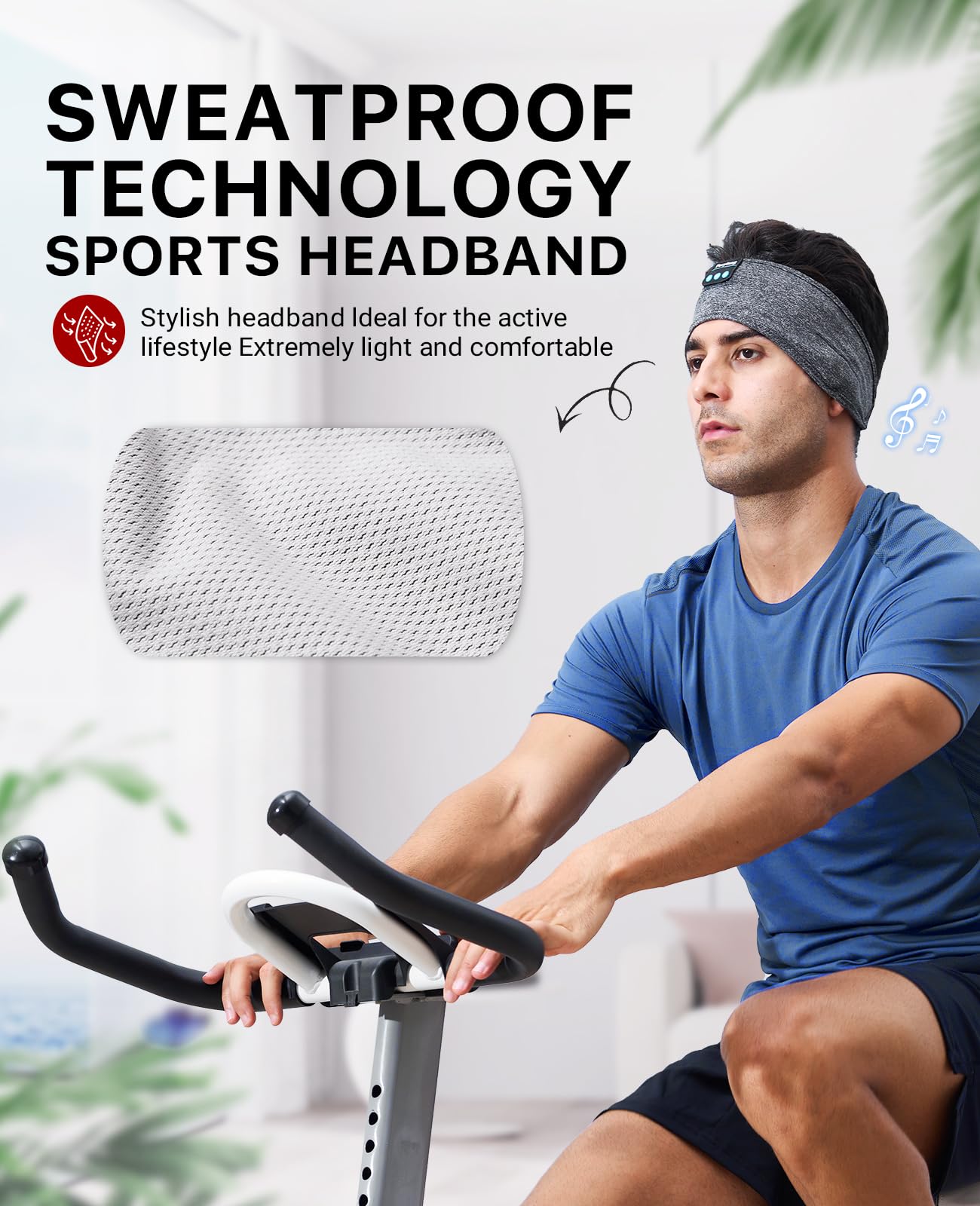 Perytong Sleep Headphones Wireless, Bluetooth Sports Headband Headphones with Ultra-Thin HD Stereo Speakers Perfect for Sleeping,Workout,Jogging,Yoga,Insomnia, Air Travel, Meditation