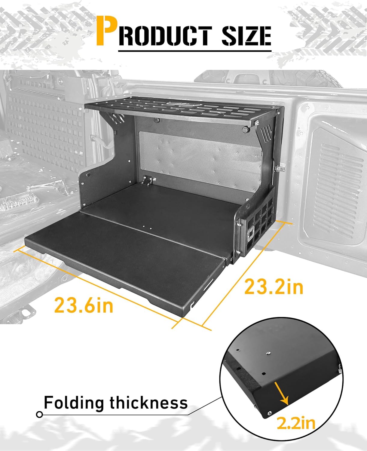 Rear Door Tailgate Table and Molle Panel Fit for 2021 2022 2023 2024 Ford Bronco 2/4 Door