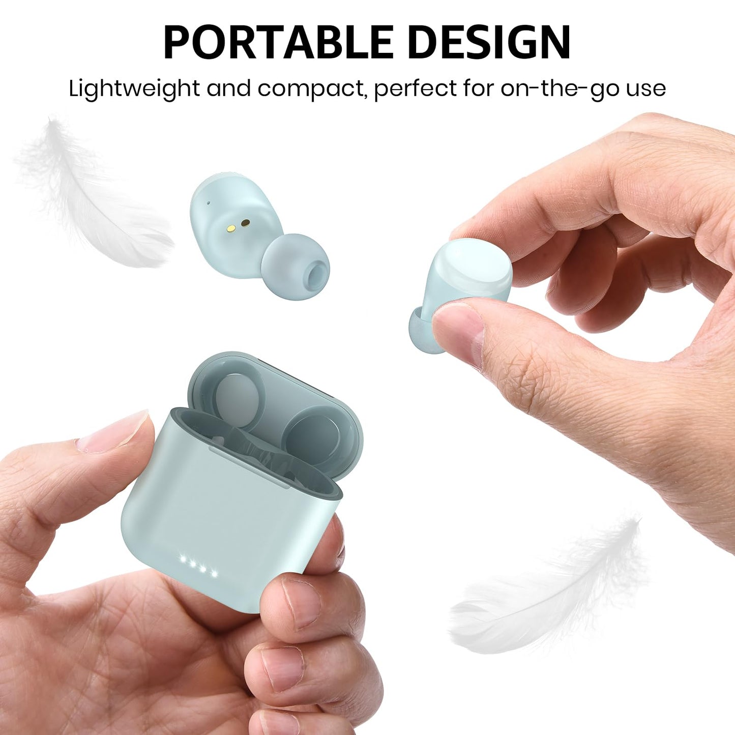 TOZO T6 True Wireless Earbuds Bluetooth 5.3 Headphones 45H Long Playtime, Wireless Charging Case, IPX8 Waterproof Stereo Earphones, Built-in Mic Calls, Headset Premium Deep Bass 32 Preset EQs via APP