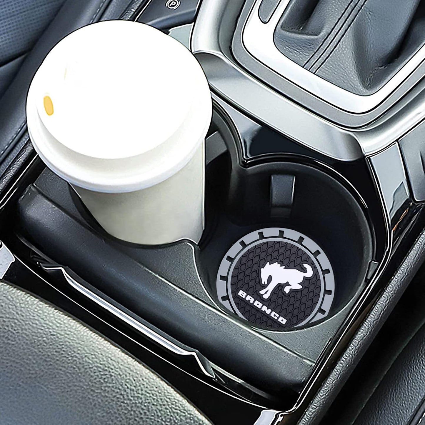 Car Cup Holder Coaster for Ford Bronco Sport Recessed Silicone Cupholder Coaster Interior Accessories 2.75in 2Pieces