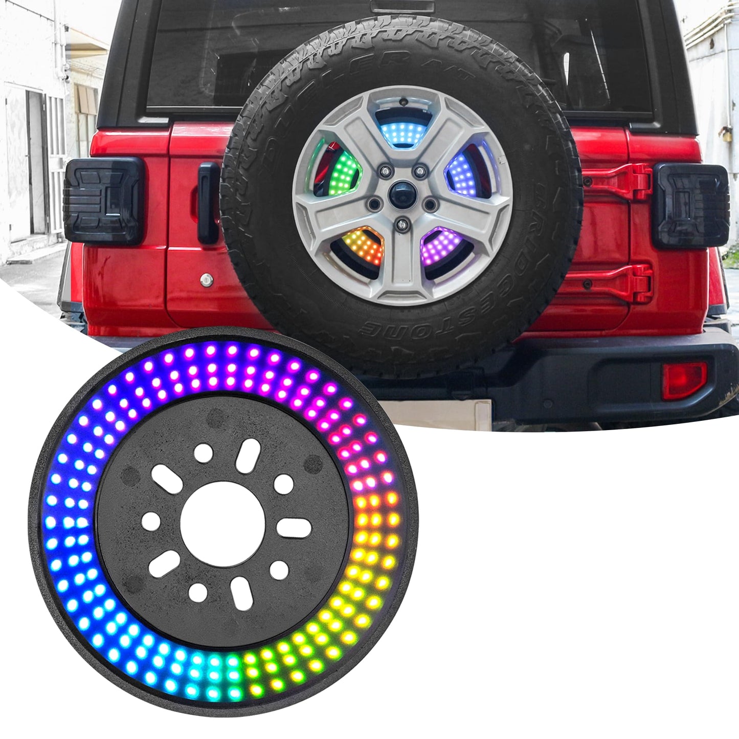 Spare Tire Brake Light for Ford Bronco 2021 2022 2023+ 2 Door or 4 Door Red LED Wheel Light Third Brake Light,Plug-N-Play High Mount Stop Rear Tail Brake Light for Ford Bronco Accessories