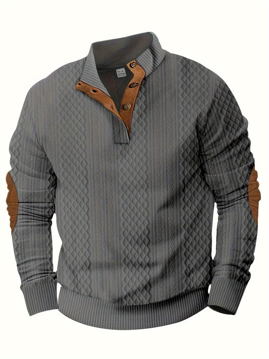 Color Block Mens Knitted Shirt Stylish SpringFall Wardrobe Essential